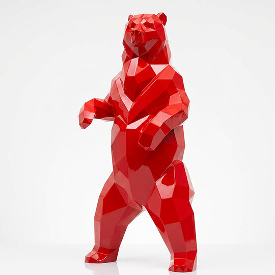 Grande Sculpture Ours Debout Facettée - Sculpture Origami