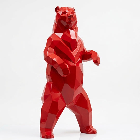 Grande Sculpture Ours Debout Facettée - Sculpture Origami