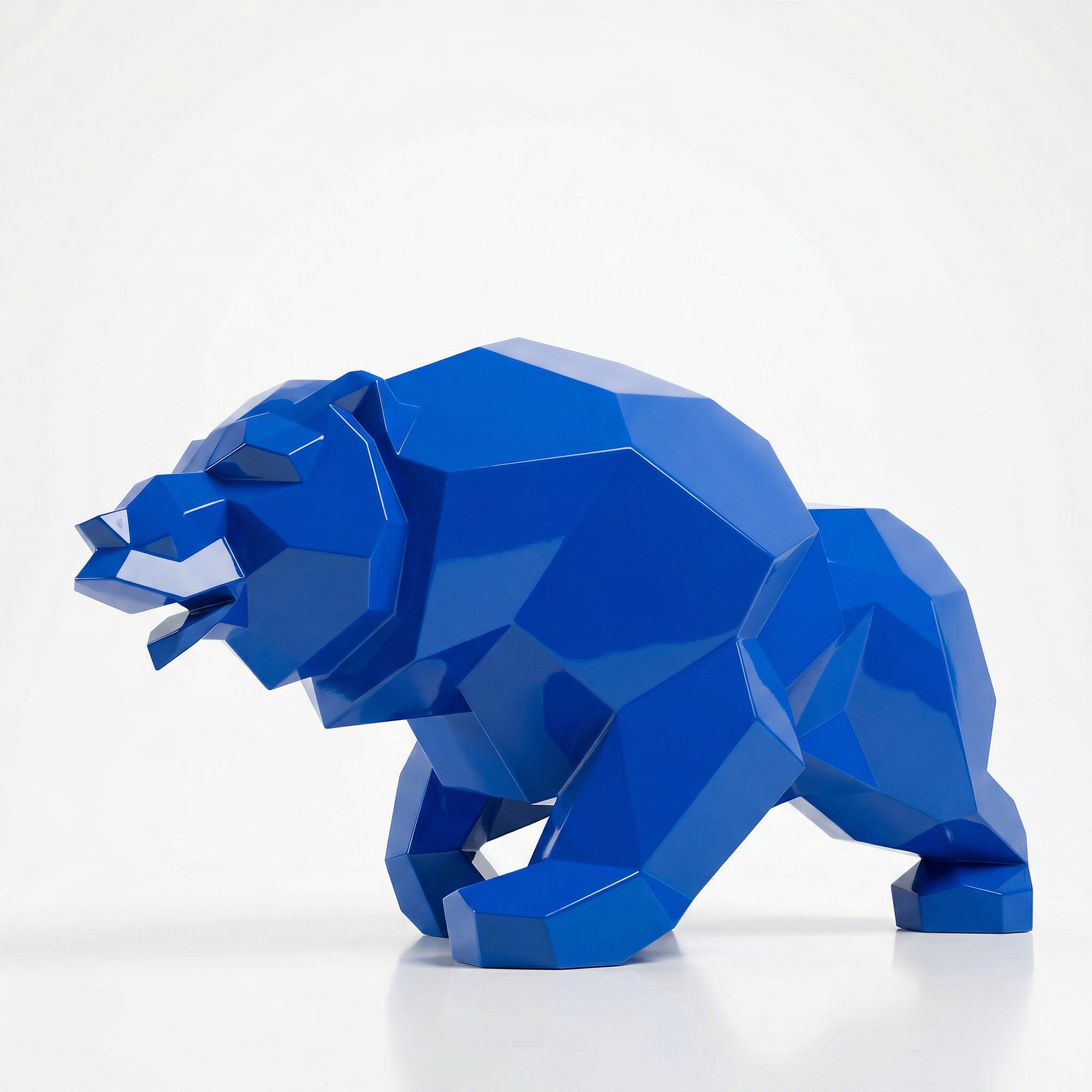 Grande Sculpture Ours Rugissant Facettée - Sculpture Origami