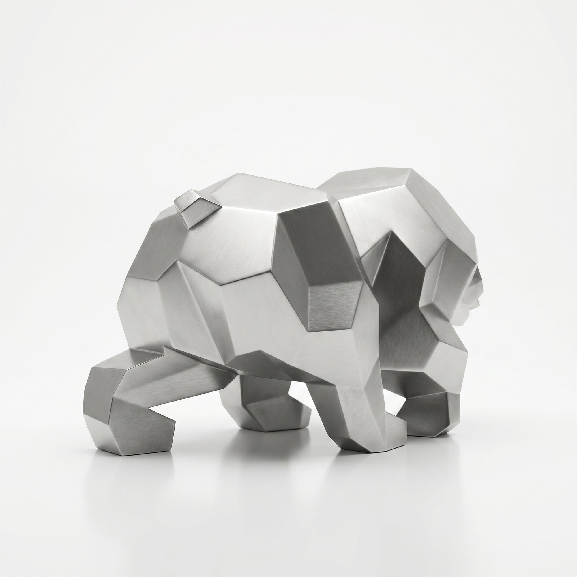 Grande Sculpture Ours Rugissant Facettée - Sculpture Origami