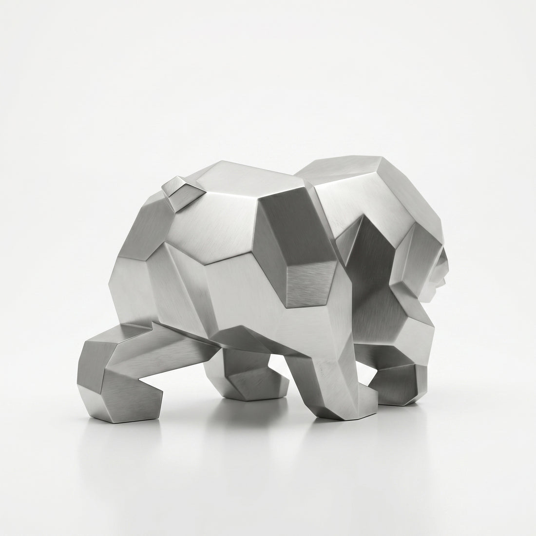 Grande Sculpture Ours Rugissant Facettée - Sculpture Origami