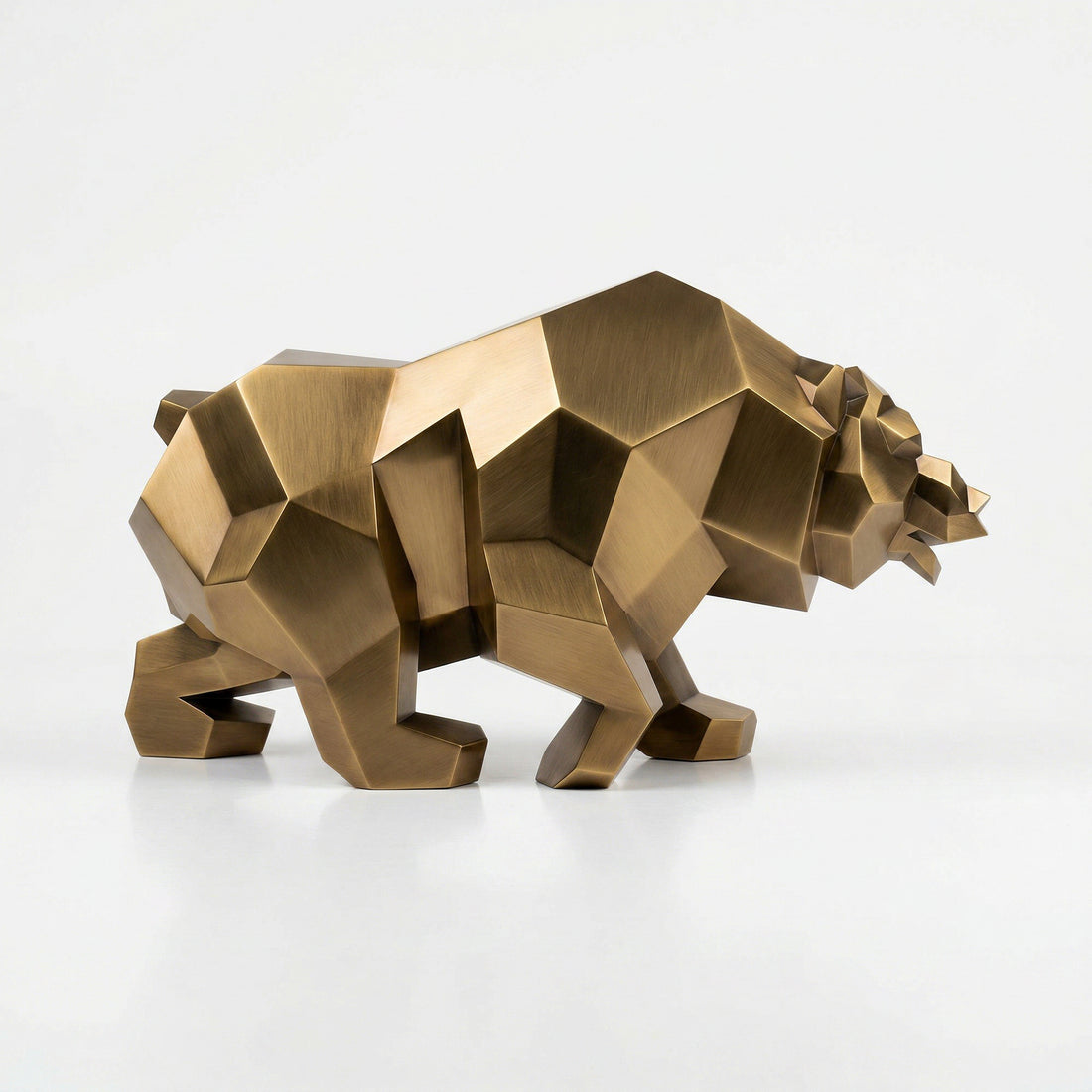 Grande Sculpture Ours Rugissant Facettée - Sculpture Origami