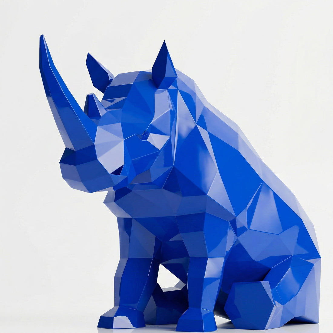 Grande Sculpture Rhinocéros Contemporaine - Sculpture Origami