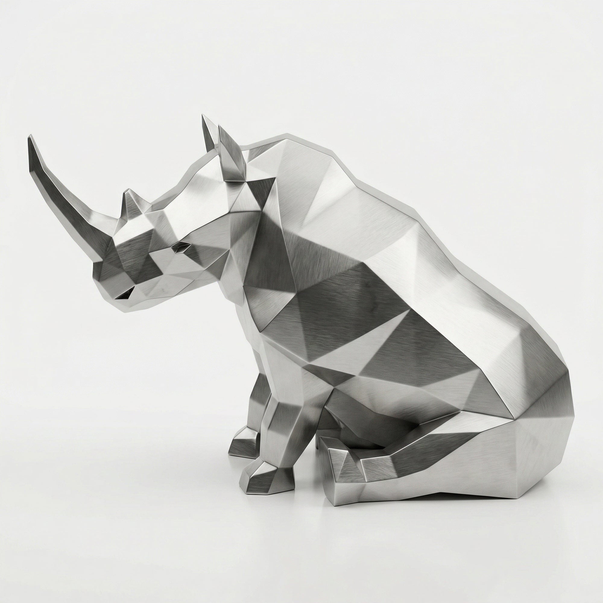 Grande Sculpture Rhinocéros Contemporaine - Sculpture Origami