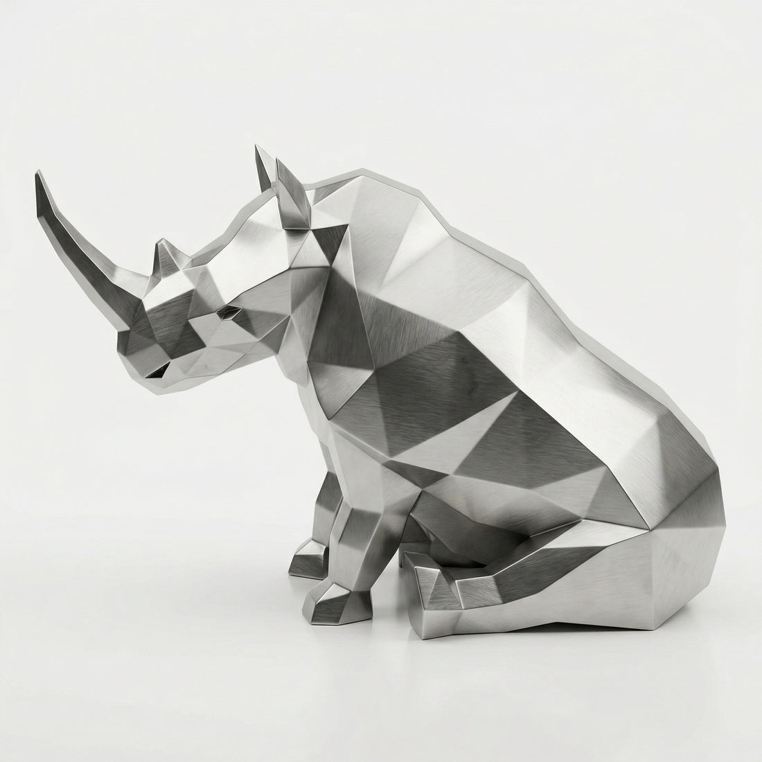 Grande Sculpture Rhinocéros Contemporaine - Sculpture Origami