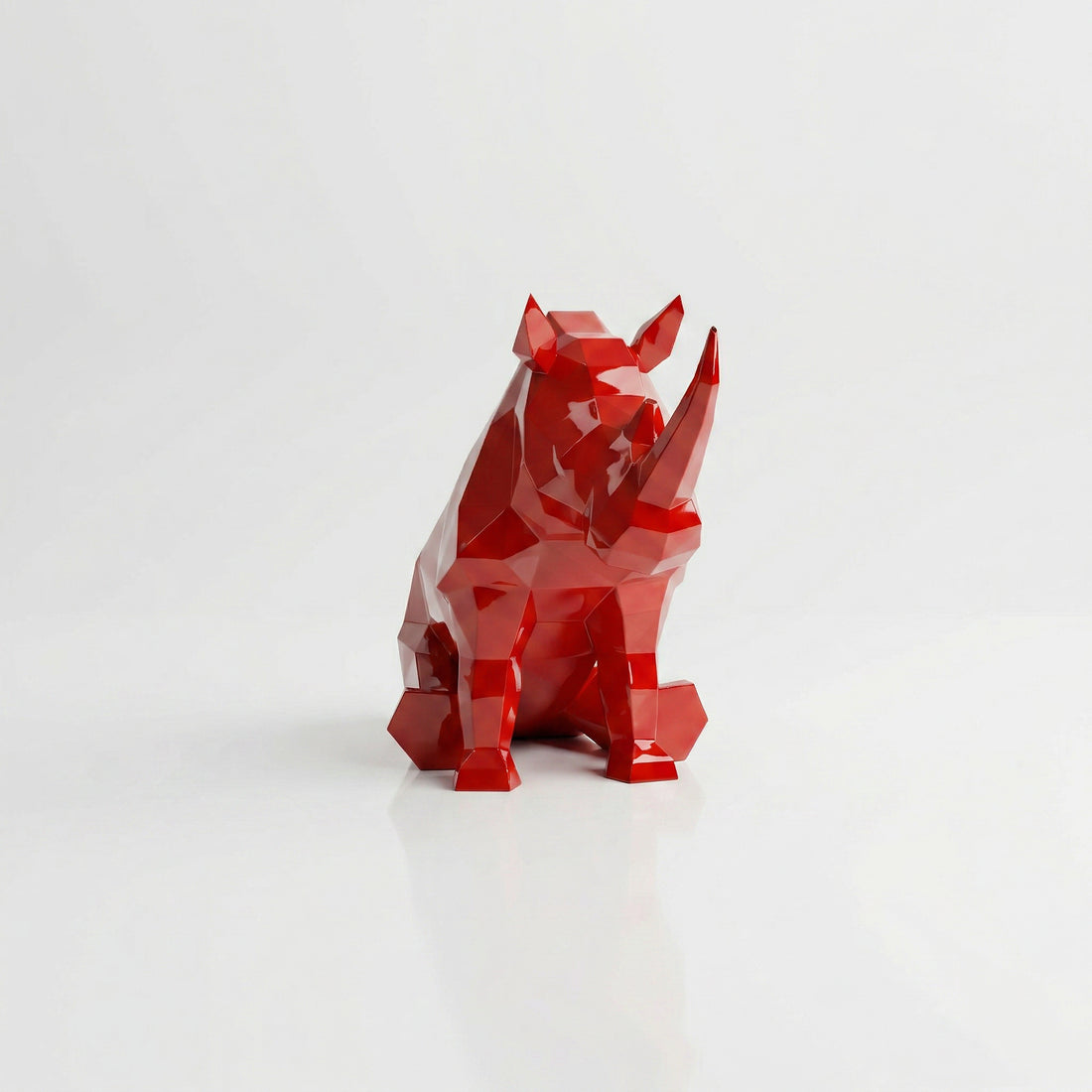 Grande Sculpture Rhinocéros Contemporaine - Sculpture Origami