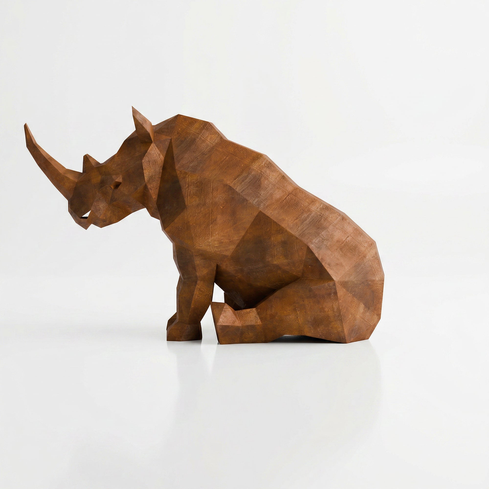 Grande Sculpture Rhinocéros Contemporaine - Sculpture Origami