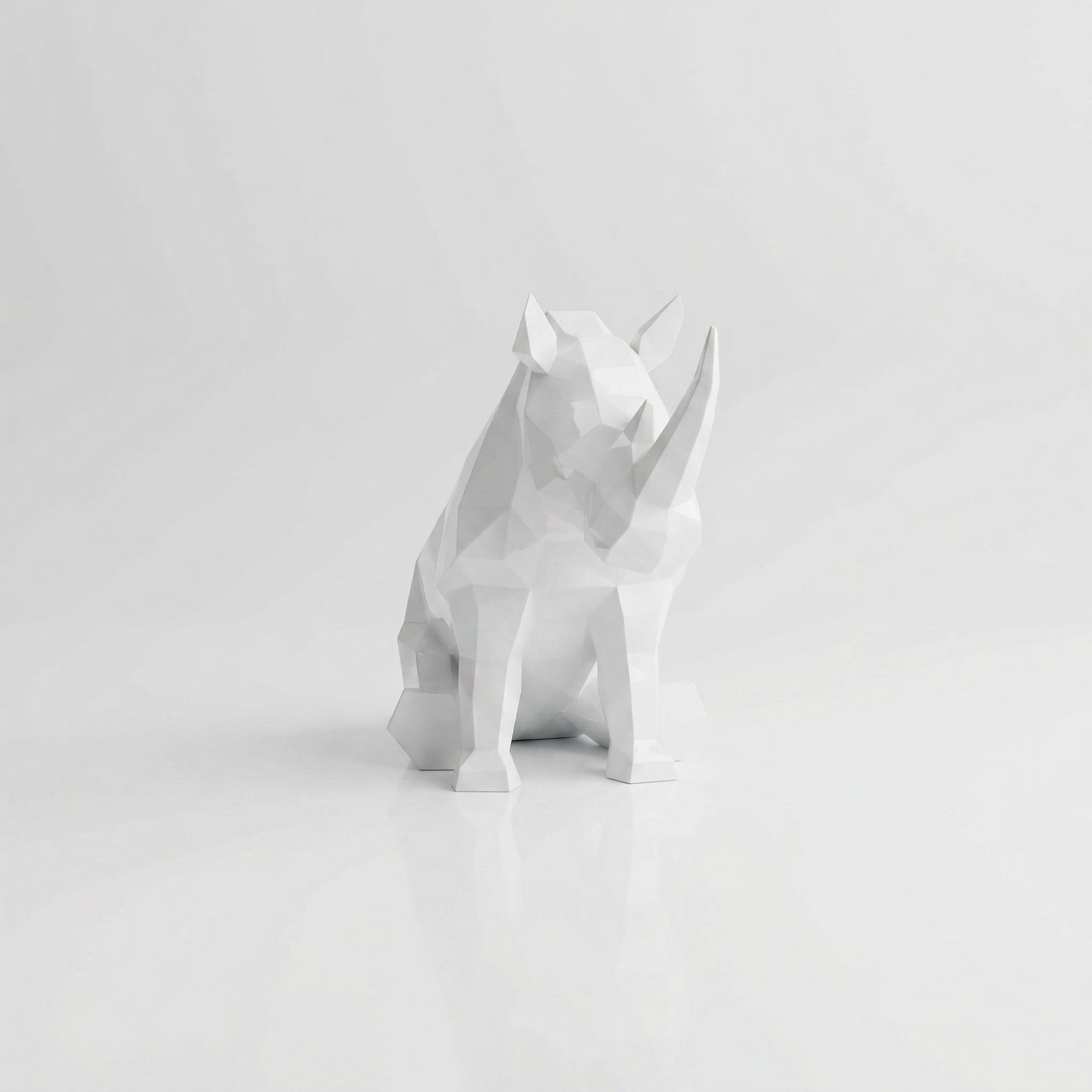 Grande Sculpture Rhinocéros Contemporaine - Sculpture Origami