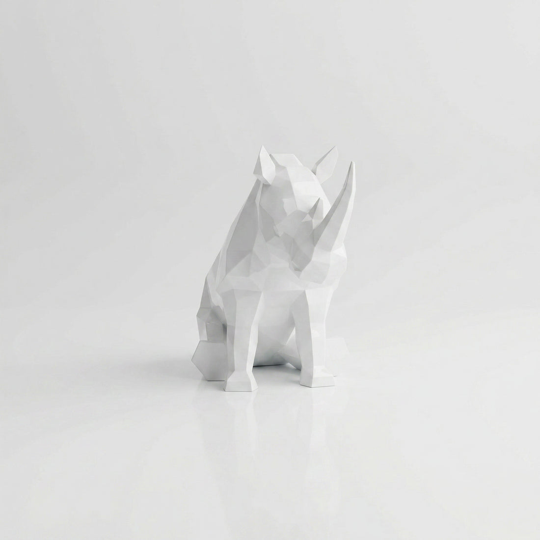 Grande Sculpture Rhinocéros Contemporaine - Sculpture Origami