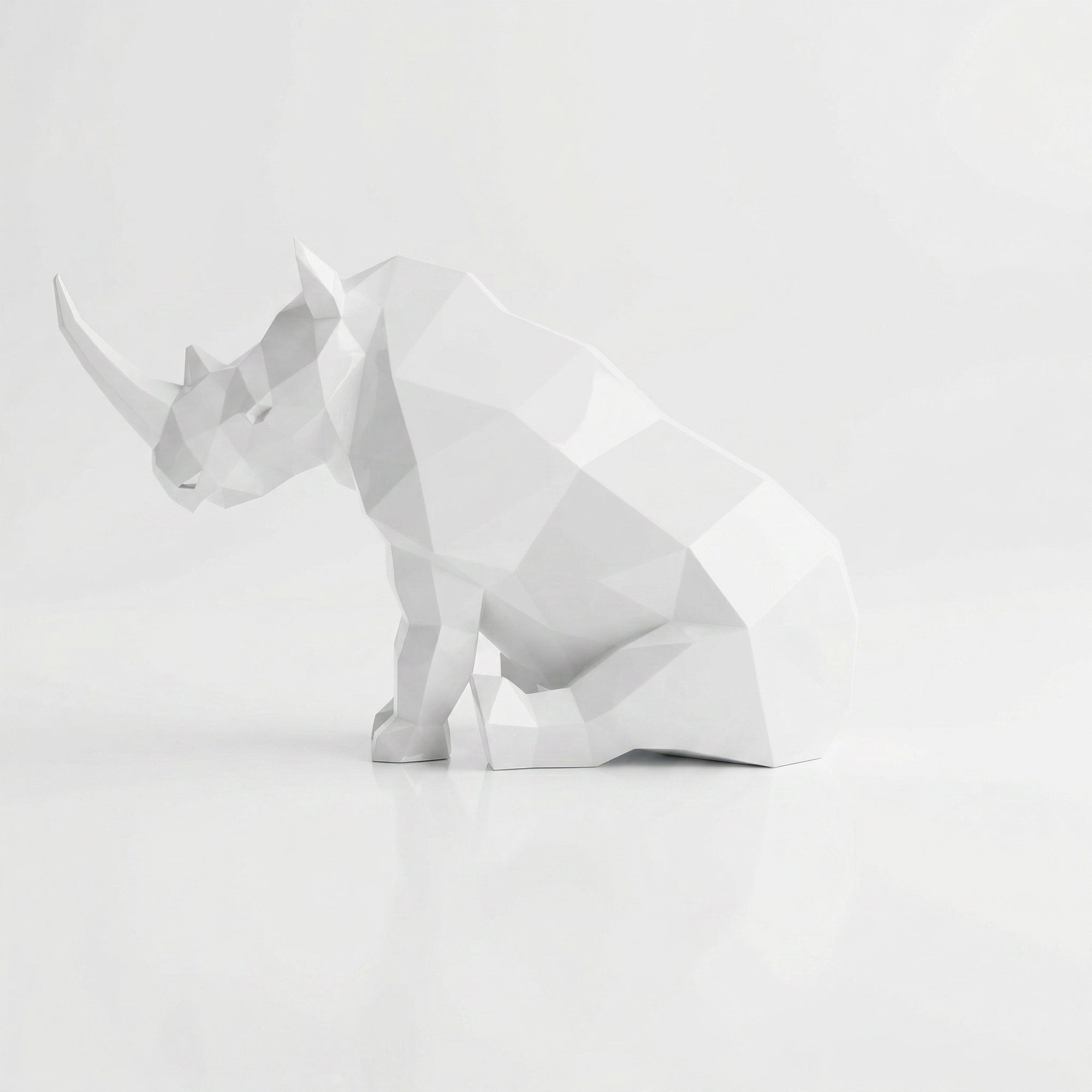 Grande Sculpture Rhinocéros Contemporaine - Sculpture Origami