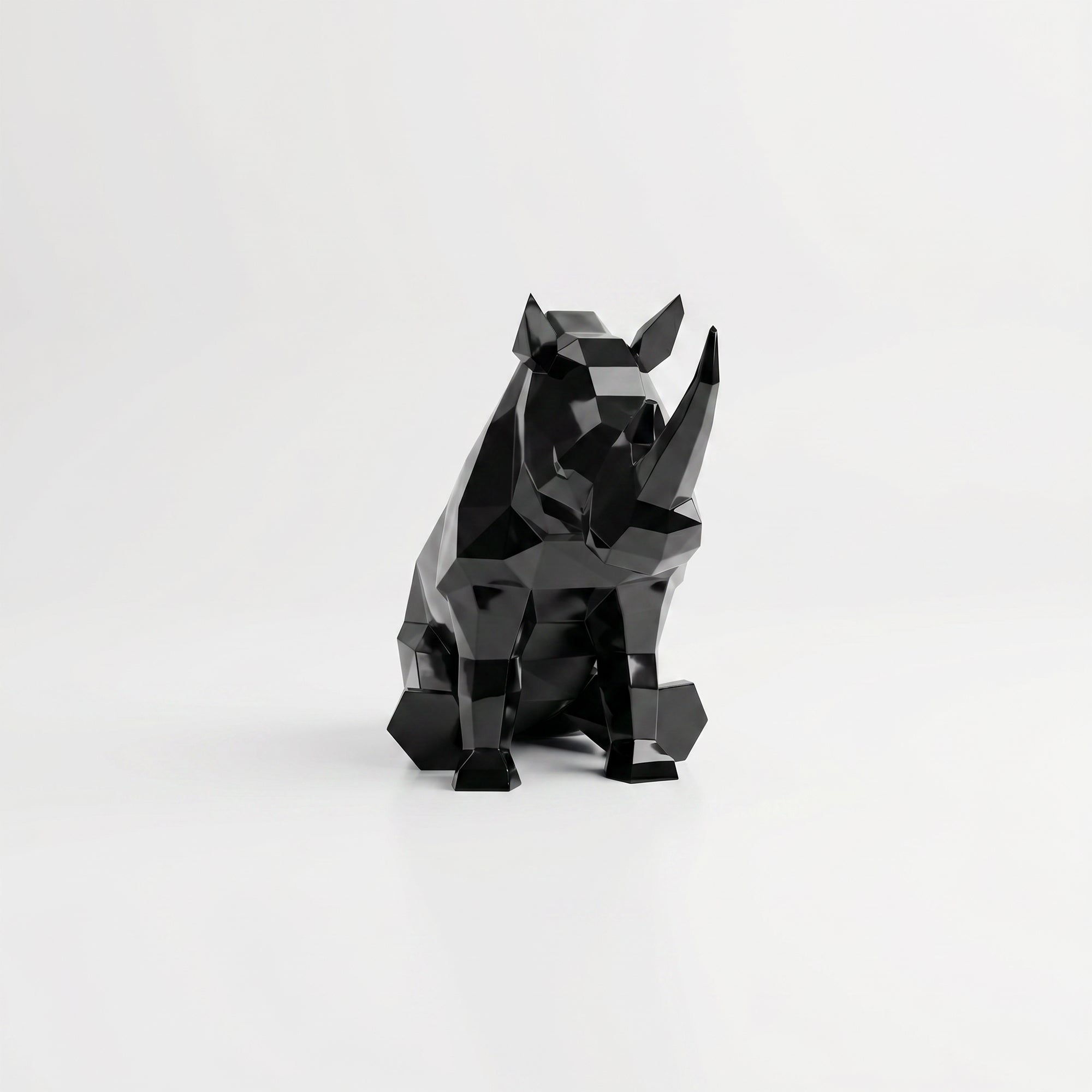 Grande Sculpture Rhinocéros Contemporaine - Sculpture Origami