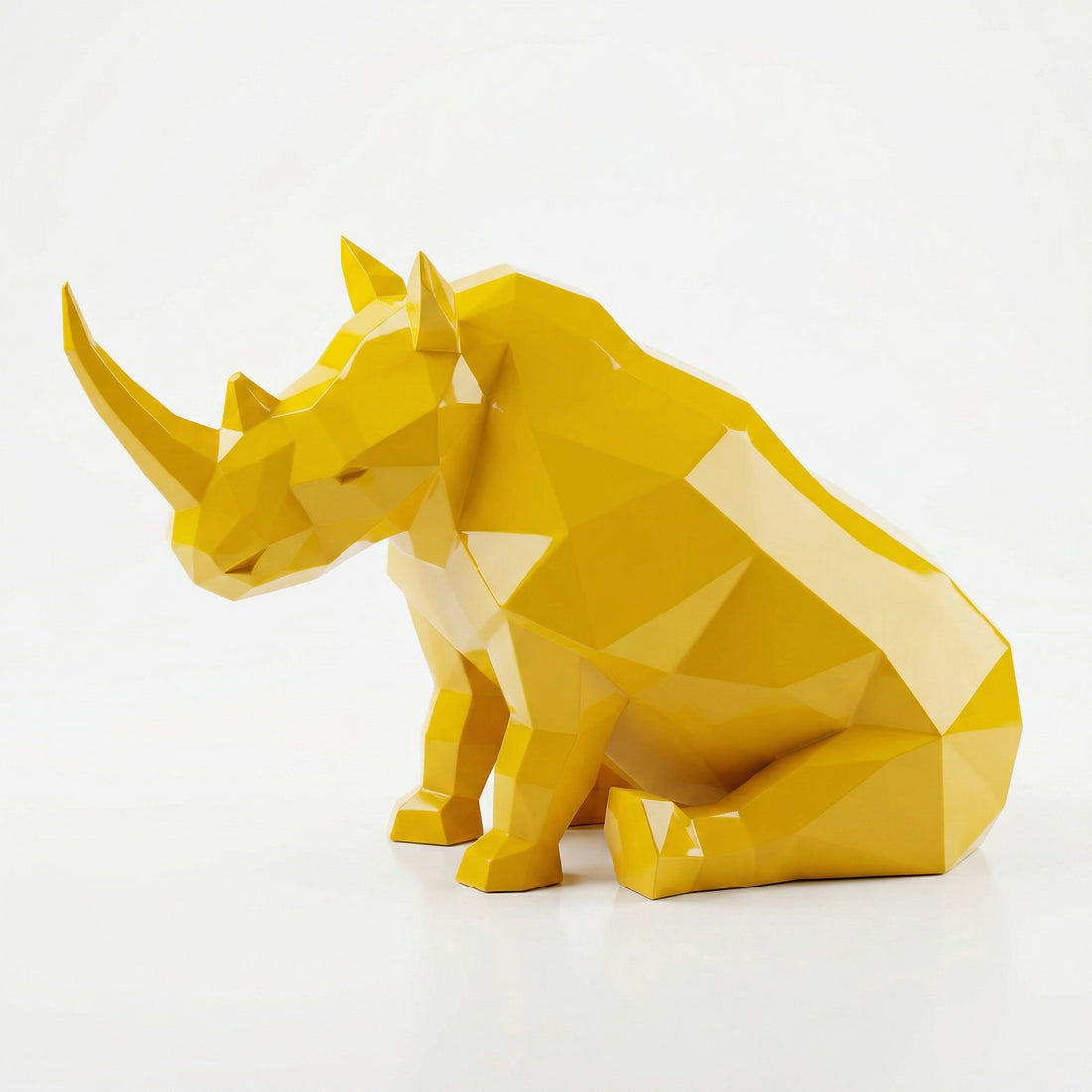 Grande Sculpture Rhinocéros Contemporaine - Sculpture Origami