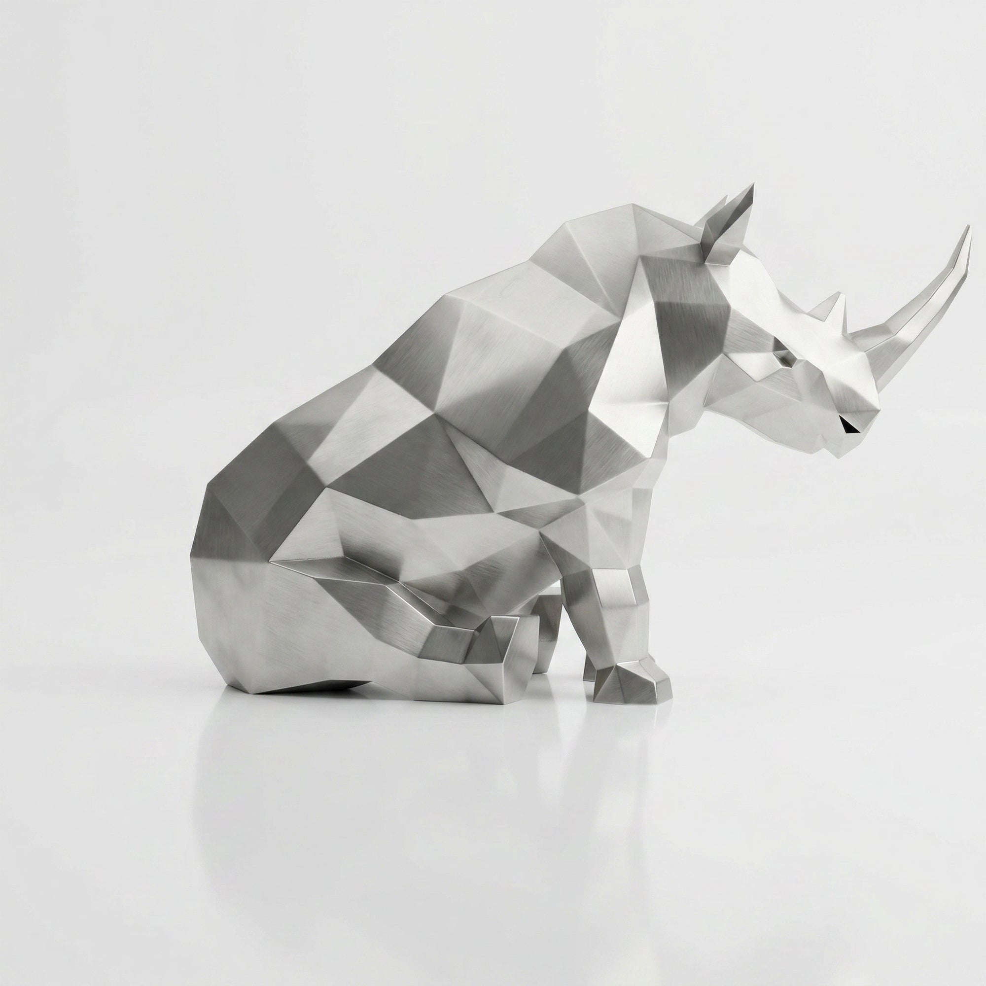 Grande Sculpture Rhinocéros Contemporaine - Sculpture Origami