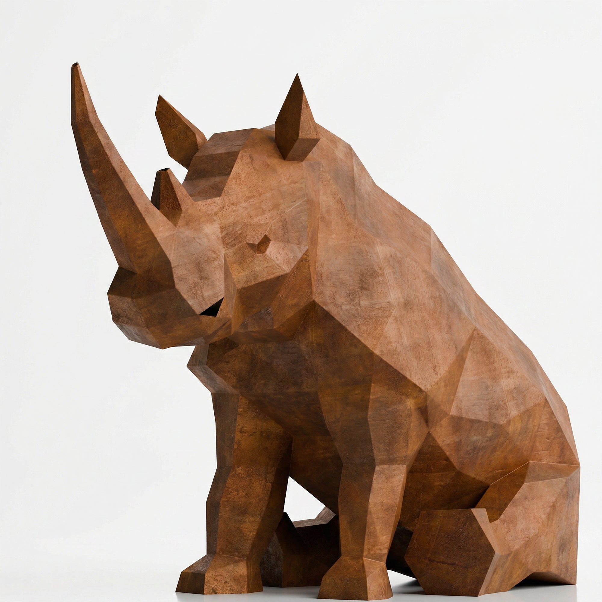 Grande Sculpture Rhinocéros Contemporaine - Sculpture Origami