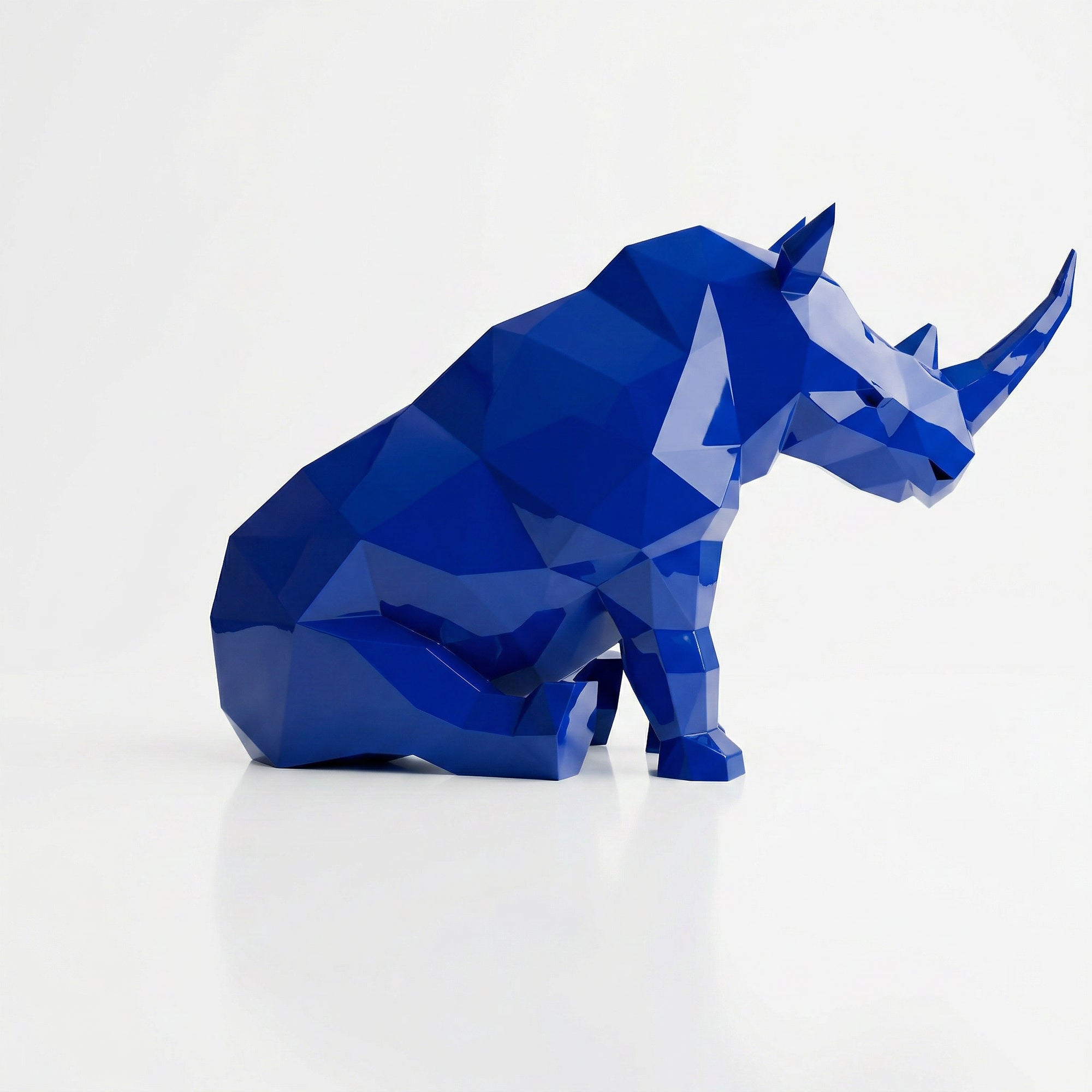 Grande Sculpture Rhinocéros Contemporaine - Sculpture Origami