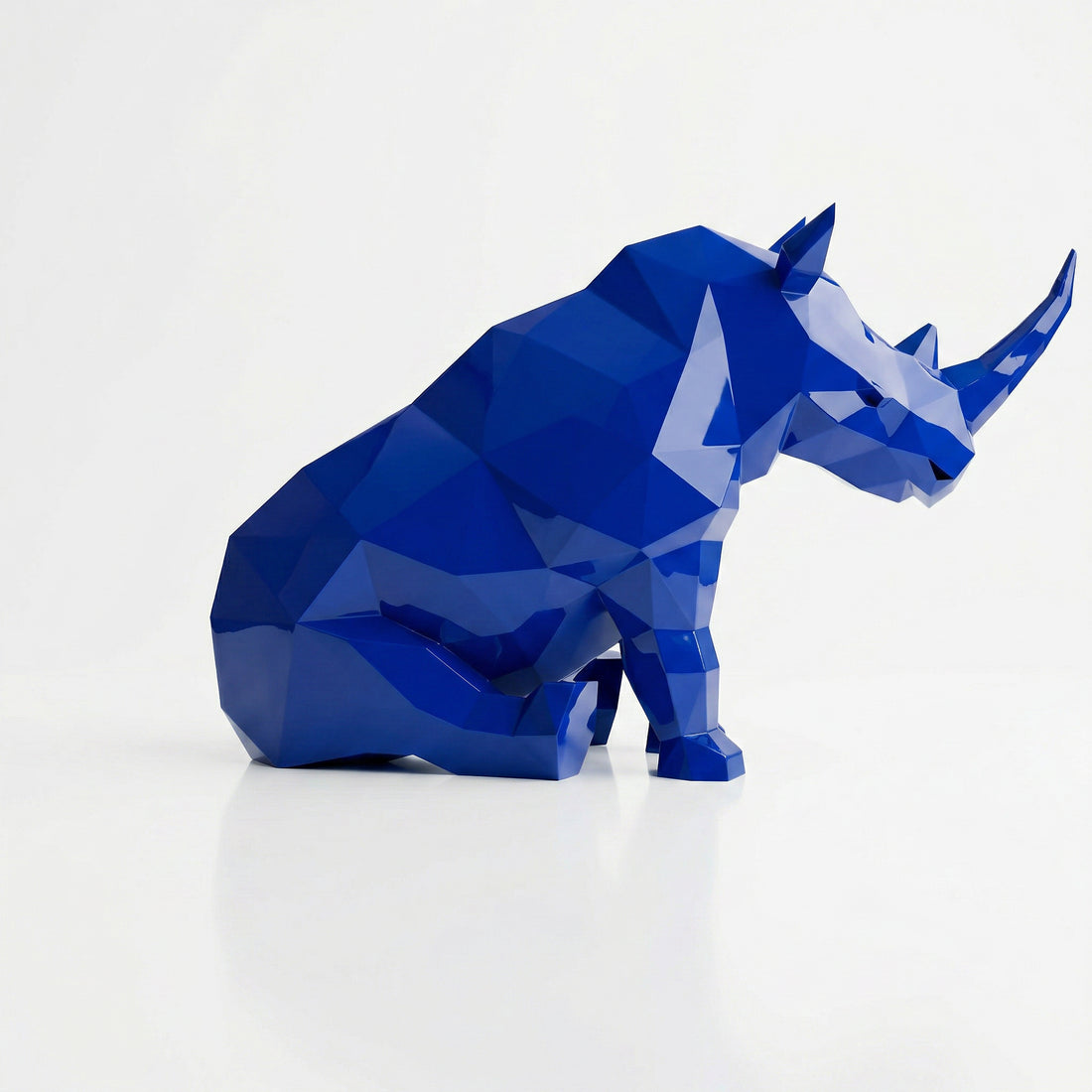 Grande Sculpture Rhinocéros Contemporaine - Sculpture Origami
