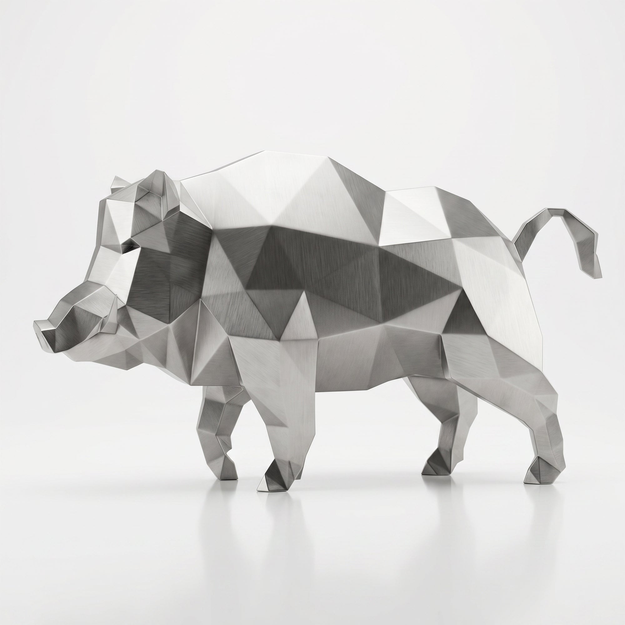 Grande Sculpture de Sanglier Sauvage - Sculpture Origami