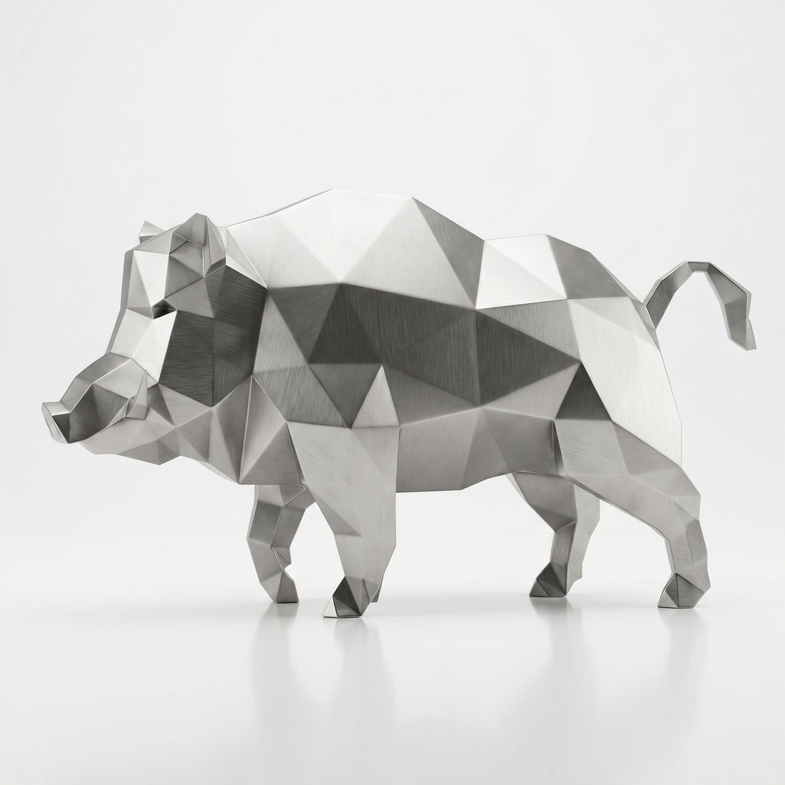 Grande Sculpture de Sanglier Sauvage - Sculpture Origami