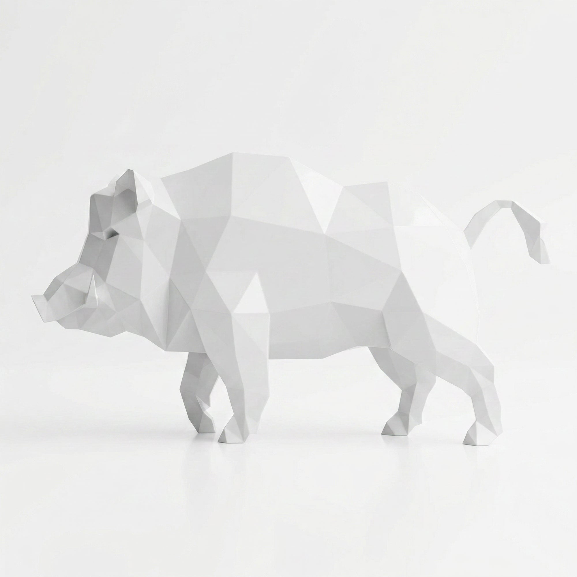 Petite Sculpture en Résine de Sanglier Sauvage - Sculpture Origami