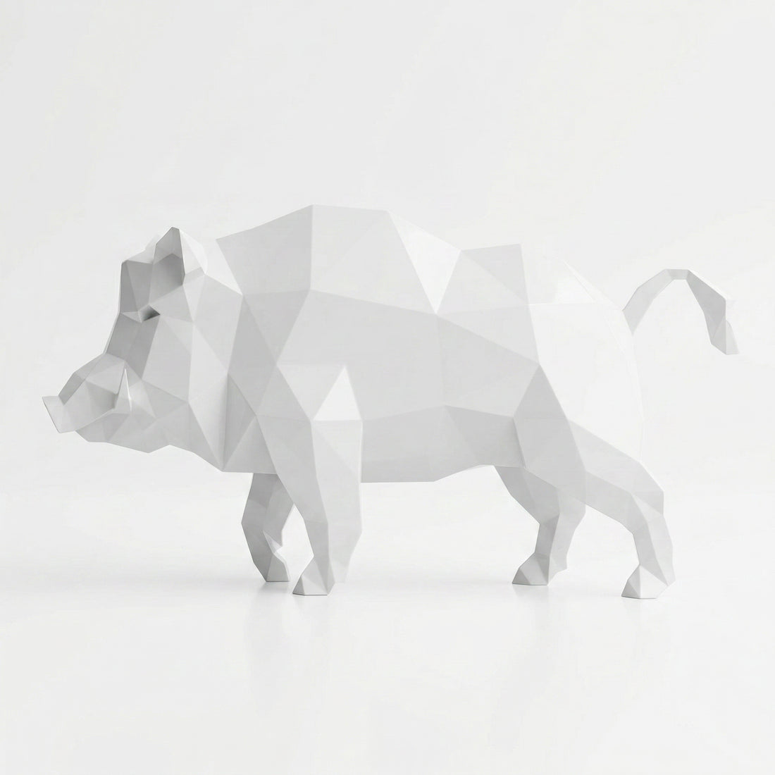 Petite Sculpture en Résine de Sanglier Sauvage - Sculpture Origami