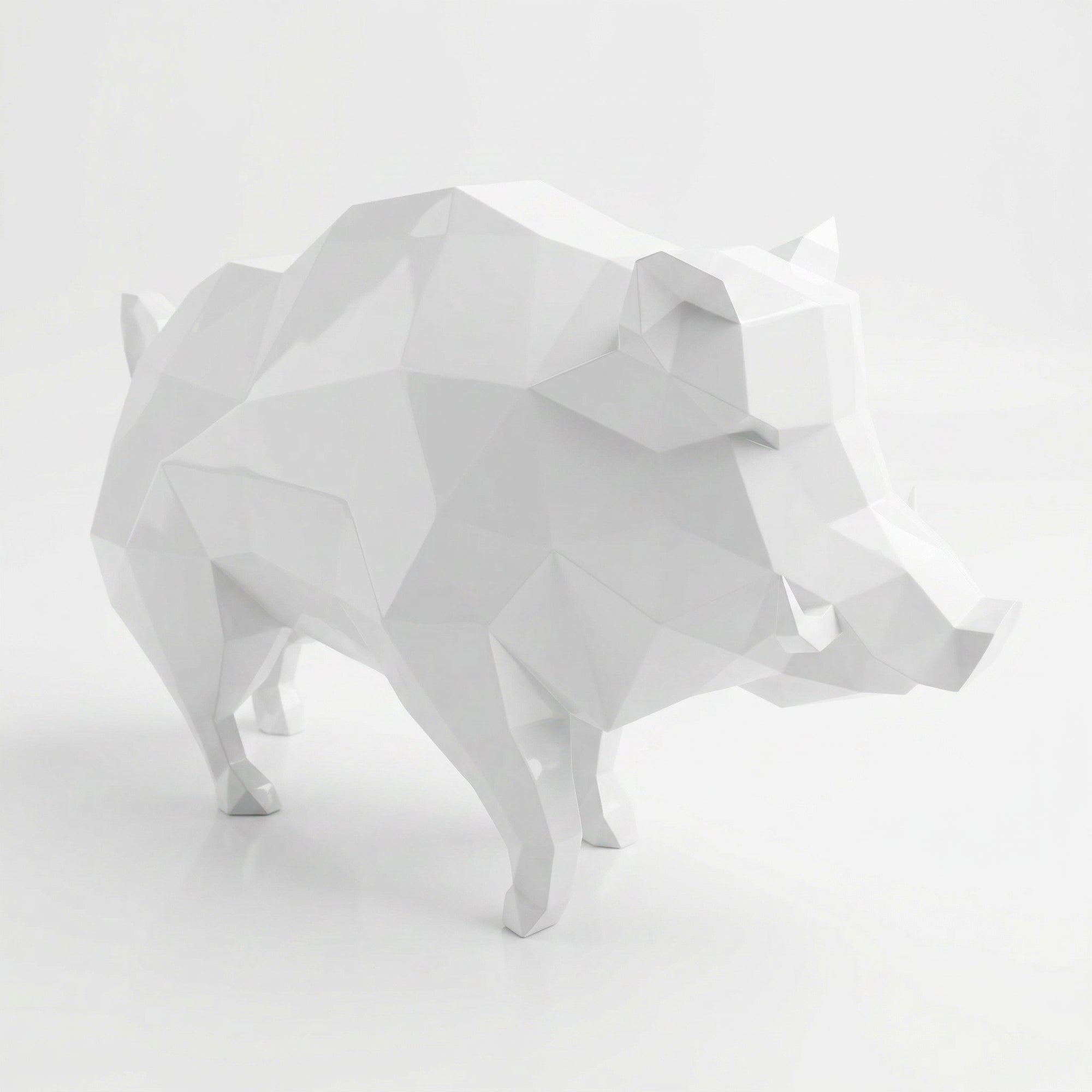 Petite Sculpture en Résine de Sanglier Sauvage - Sculpture Origami