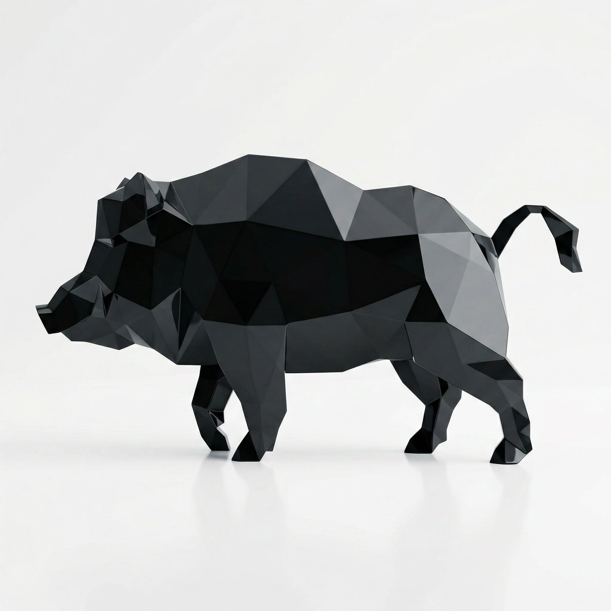 Petite Sculpture en Résine de Sanglier Sauvage - Sculpture Origami