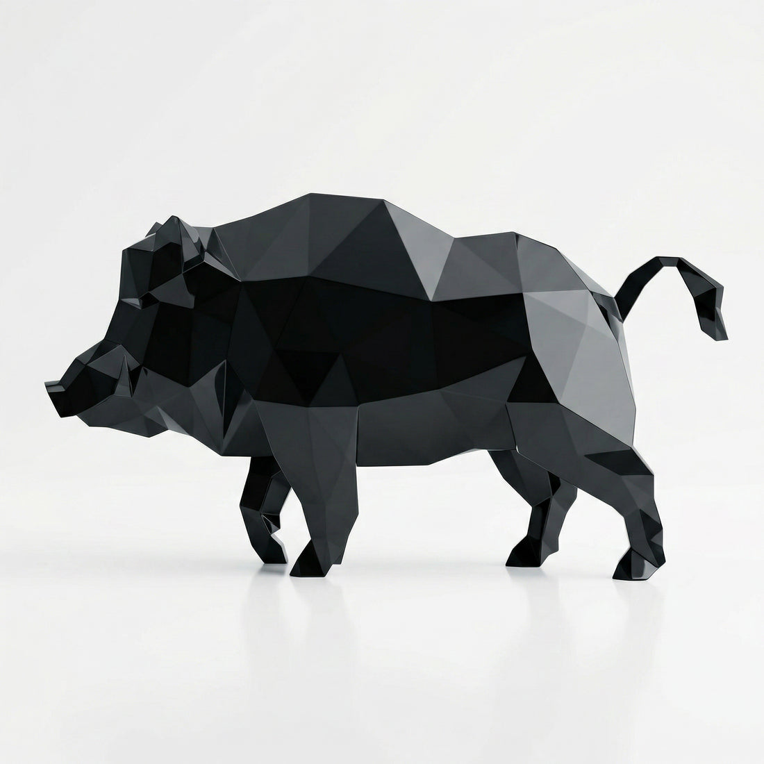 Petite Sculpture en Résine de Sanglier Sauvage - Sculpture Origami
