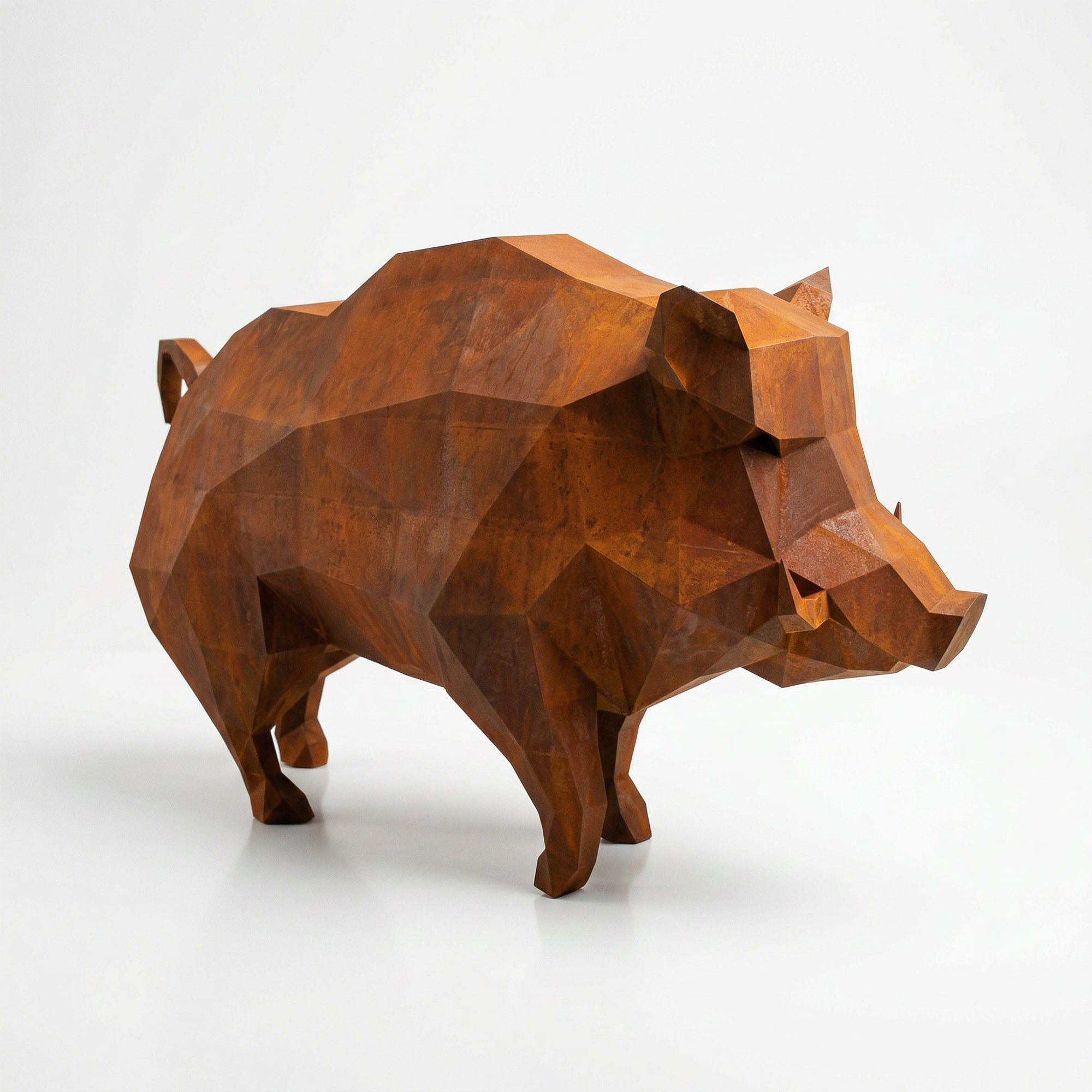 Grande Sculpture de Sanglier Sauvage - Sculpture Origami