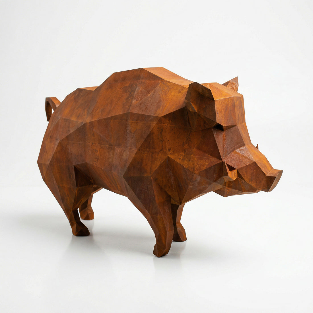 Grande Sculpture de Sanglier Sauvage - Sculpture Origami