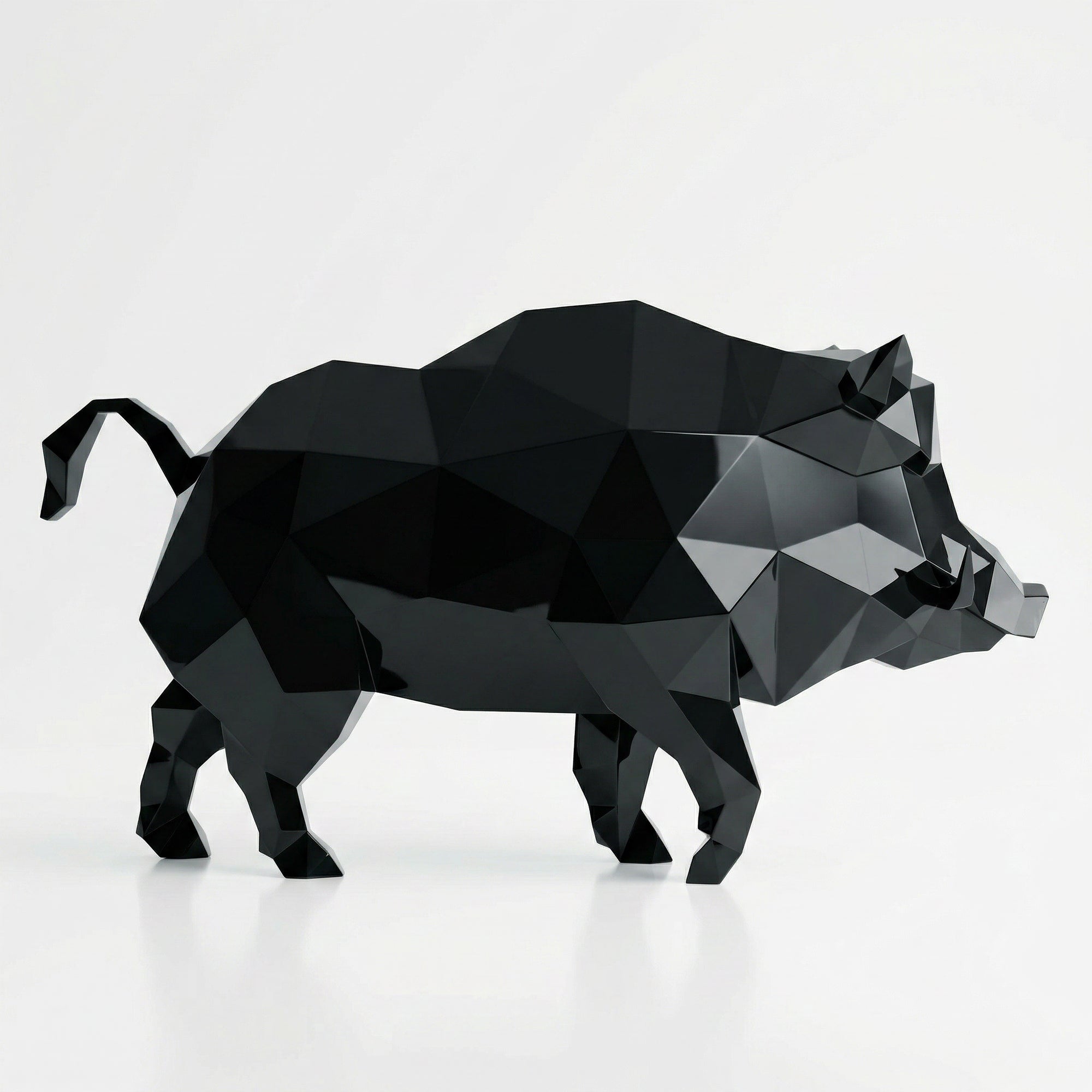 Petite Sculpture en Résine de Sanglier Sauvage - Sculpture Origami