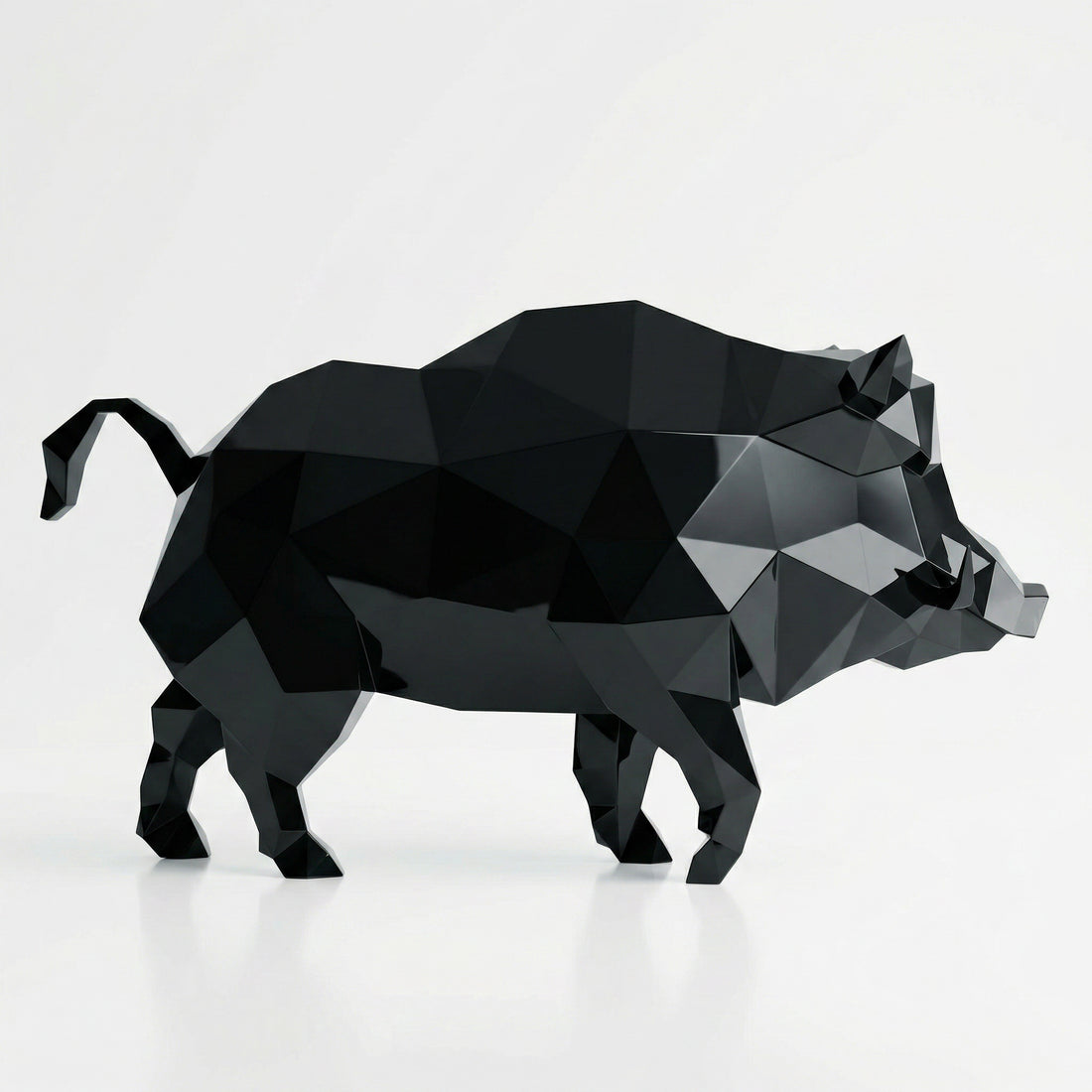 Petite Sculpture en Résine de Sanglier Sauvage - Sculpture Origami