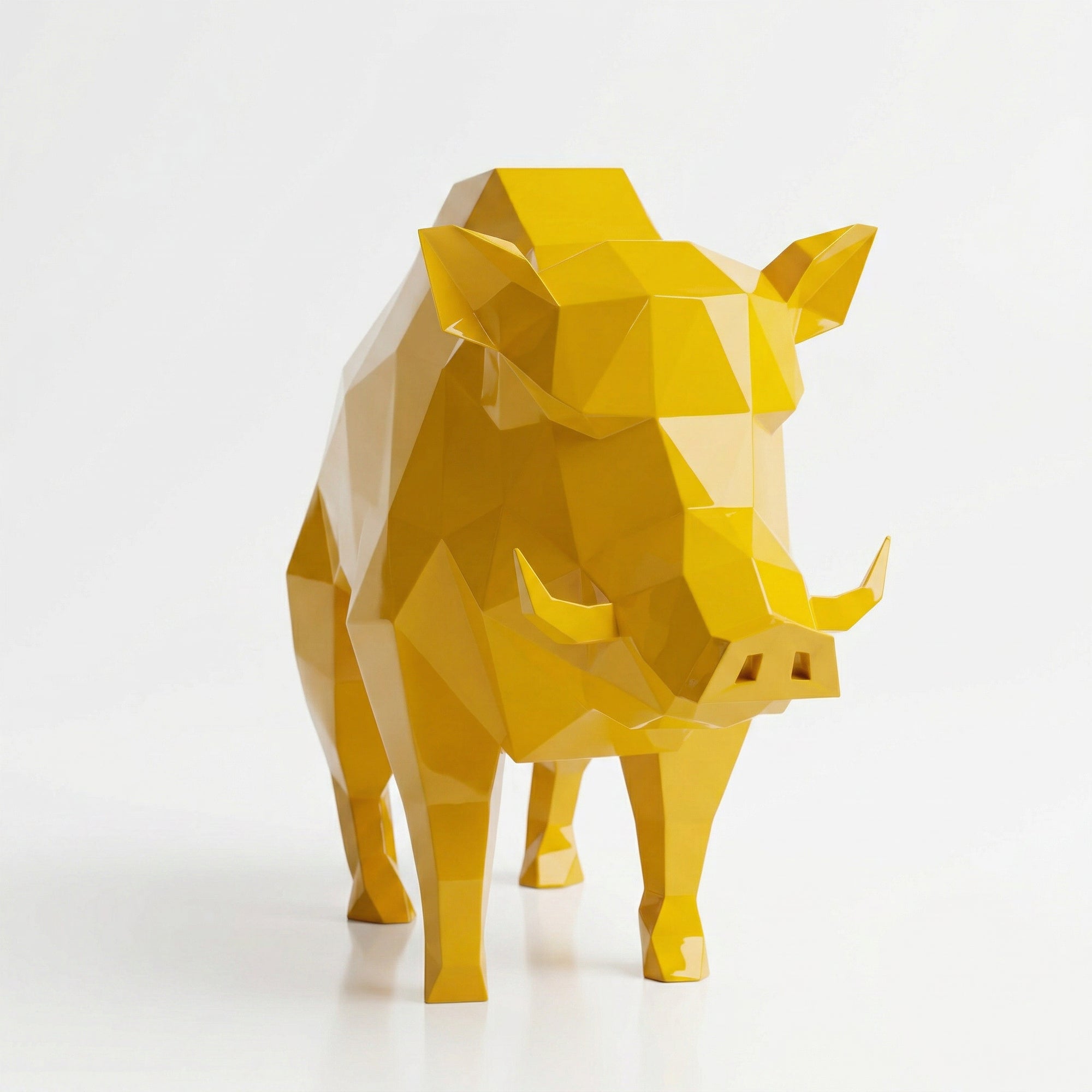 Petite Sculpture en Résine de Sanglier Sauvage - Sculpture Origami