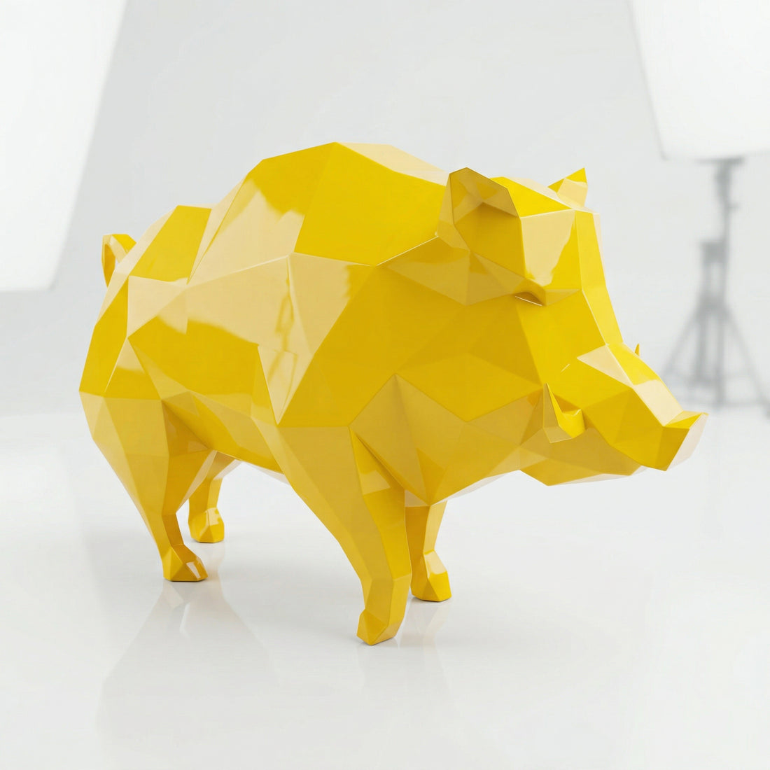 Petite Sculpture en Résine de Sanglier Sauvage - Sculpture Origami