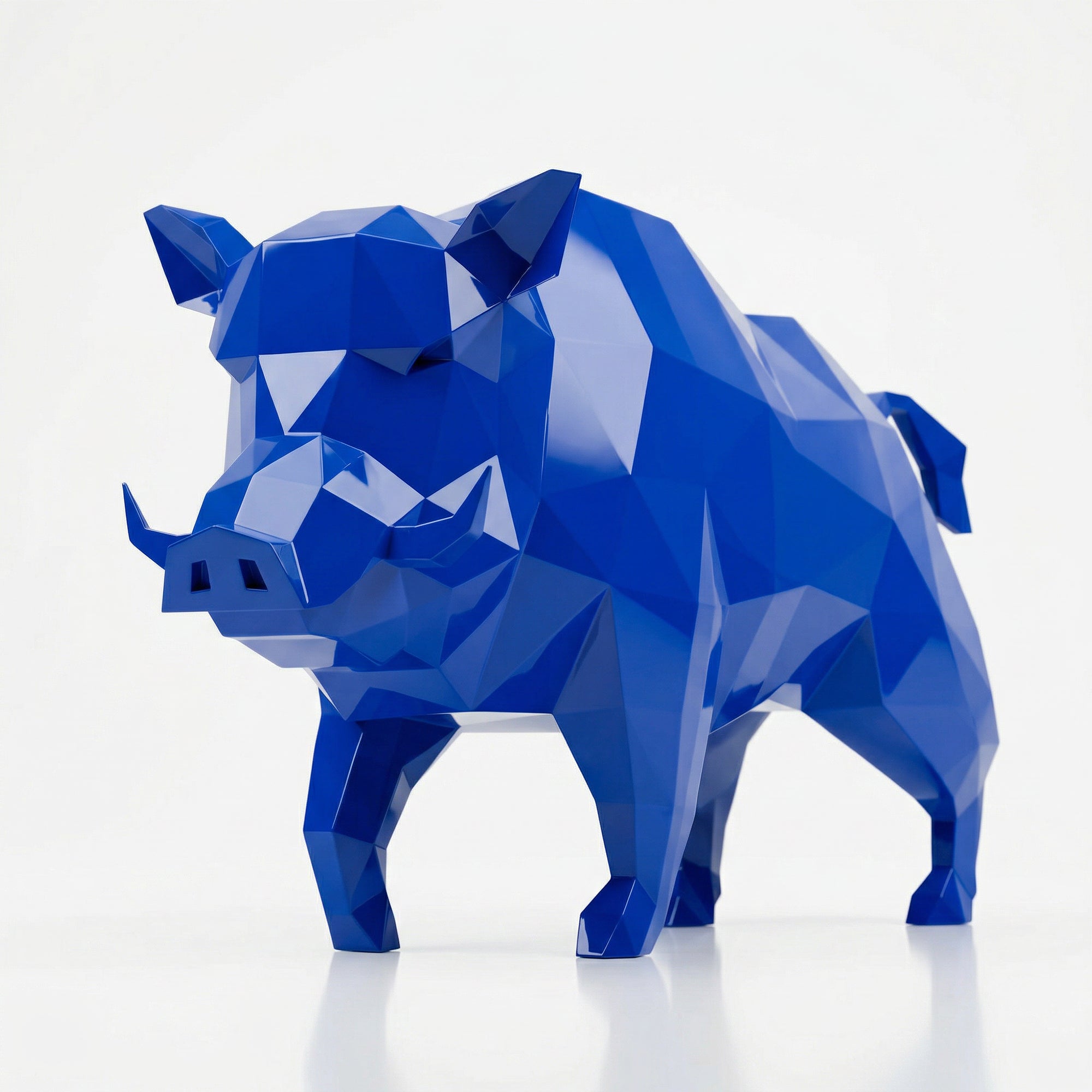Petite Sculpture en Résine de Sanglier Sauvage - Sculpture Origami