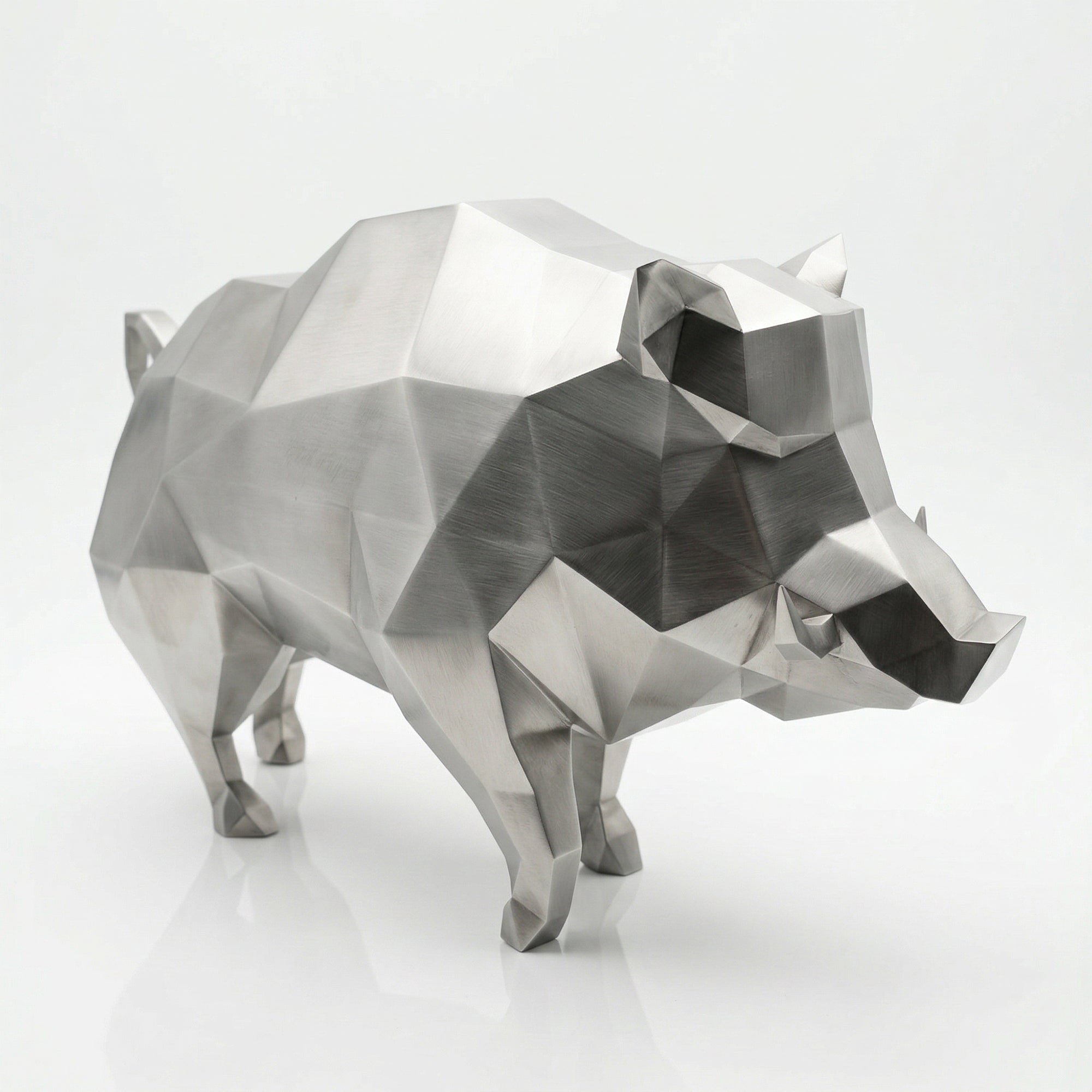 Grande Sculpture de Sanglier Sauvage - Sculpture Origami