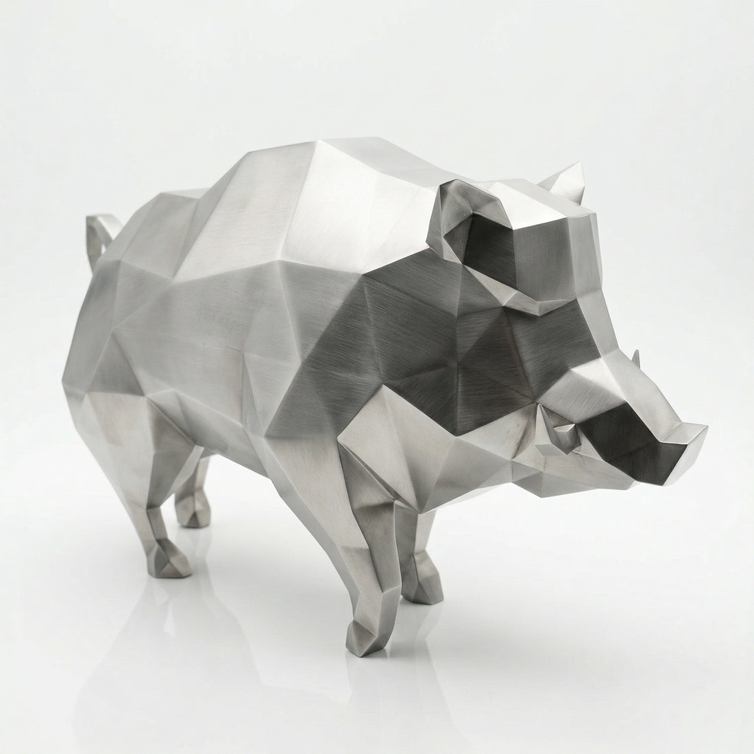 Grande Sculpture de Sanglier Sauvage - Sculpture Origami