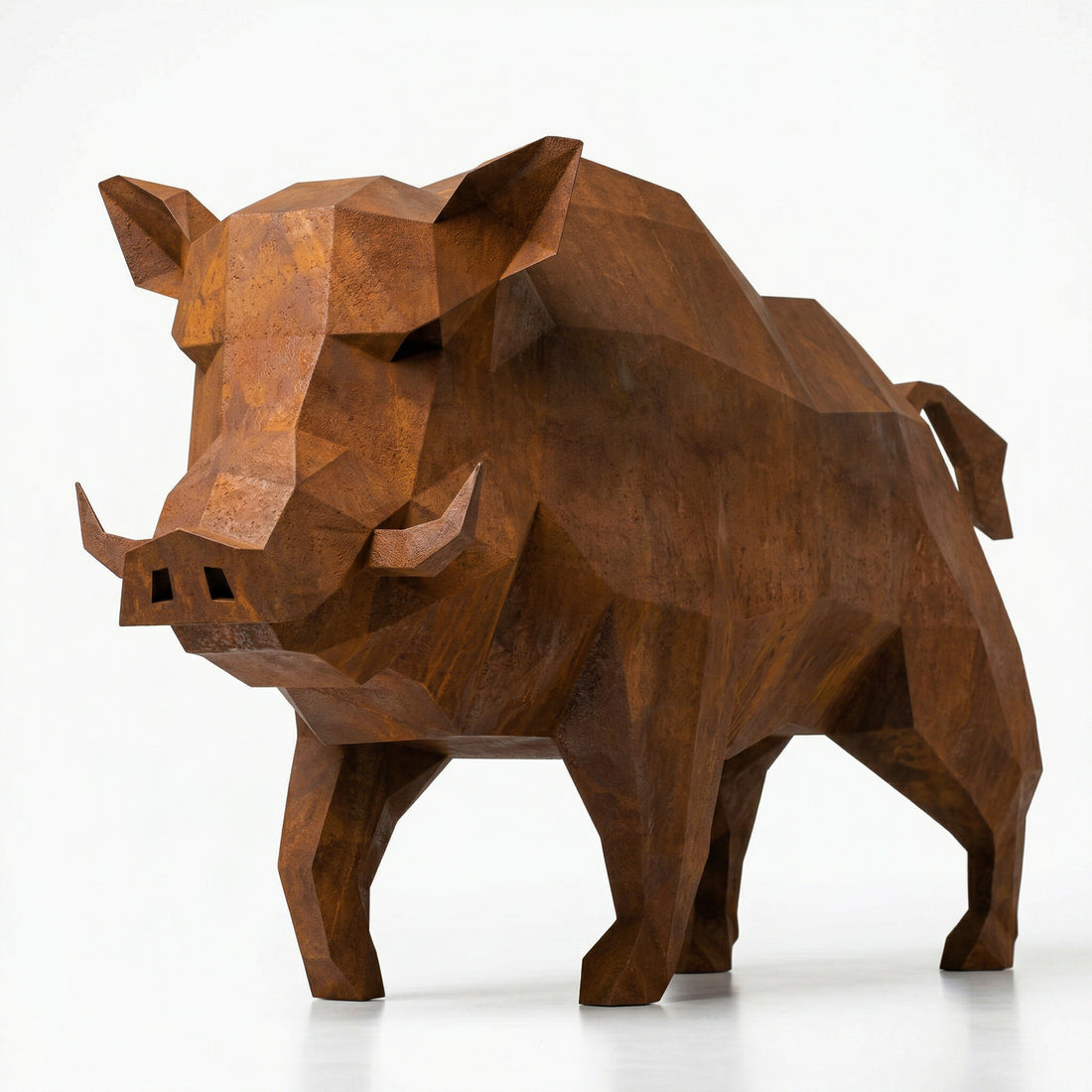 Grande Sculpture de Sanglier Sauvage - Sculpture Origami