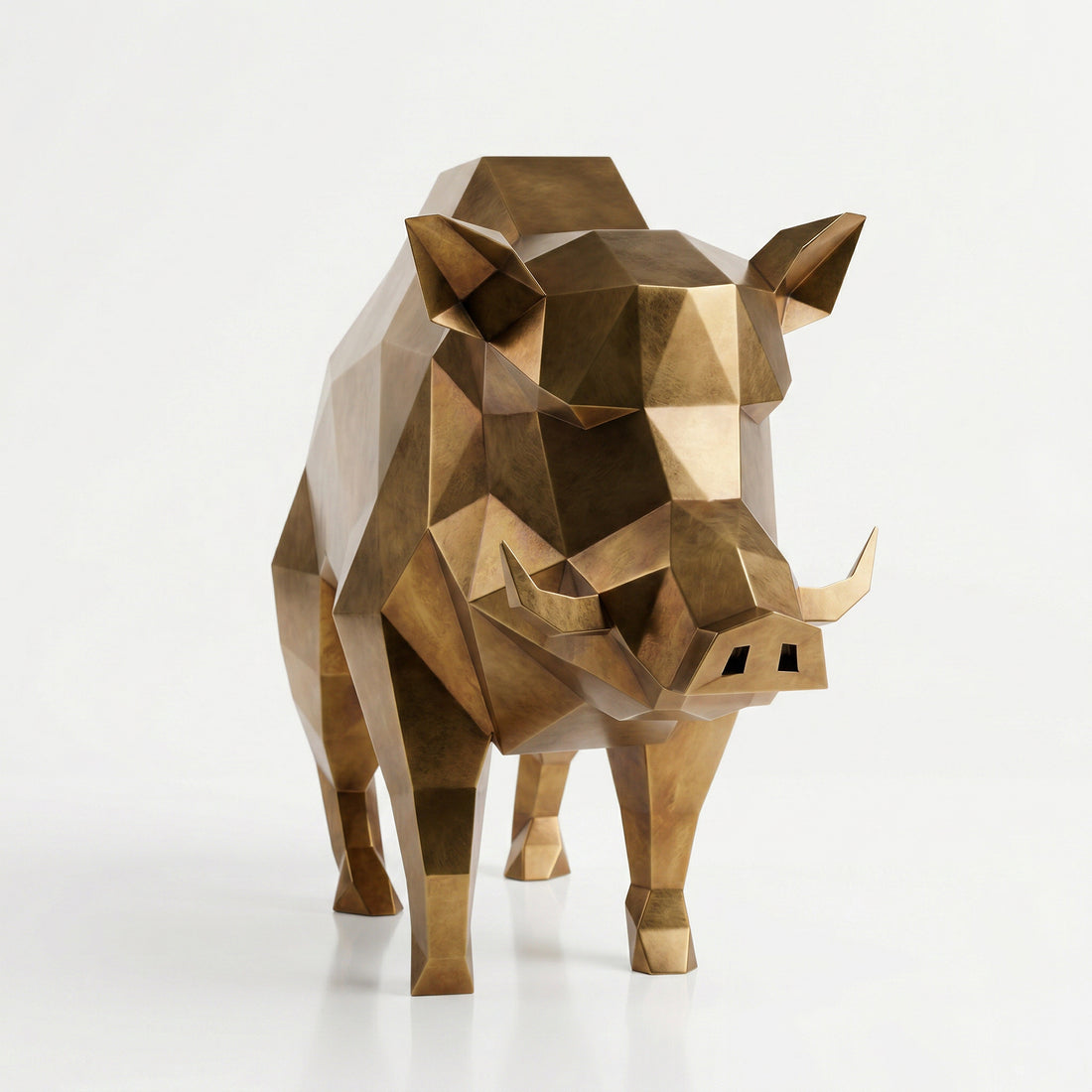 Grande Sculpture de Sanglier Sauvage - Sculpture Origami