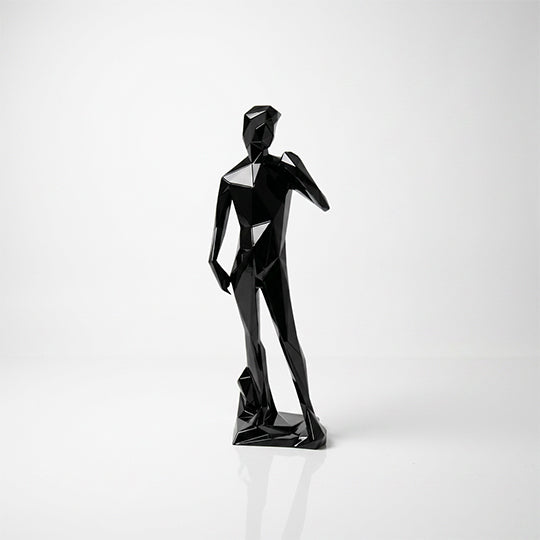 Grande Sculpture Silhouette Humaine Facettée - Sculpture Origami