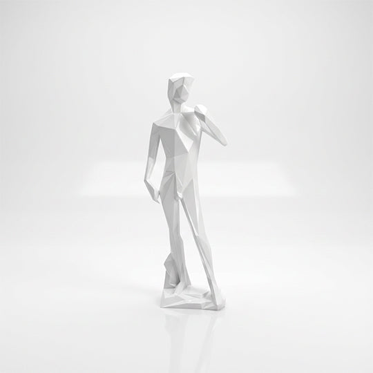 Grande Sculpture Silhouette Humaine Facettée - Sculpture Origami