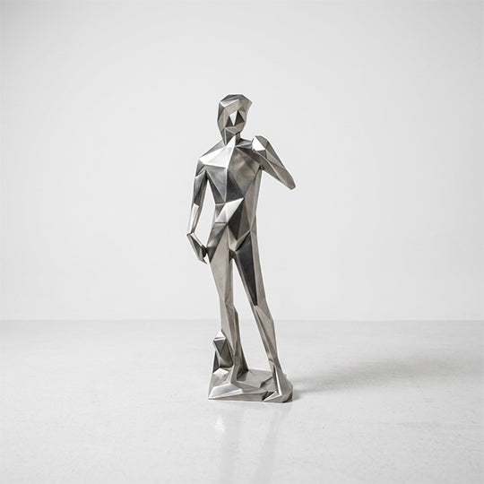 Grande Sculpture Silhouette Humaine Facettée - Sculpture Origami