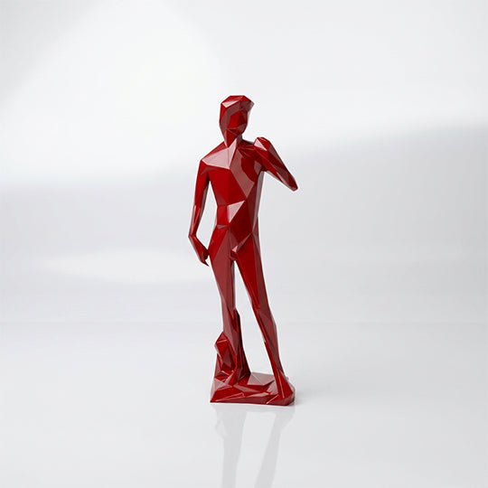 Grande Sculpture Silhouette Humaine Facettée - Sculpture Origami