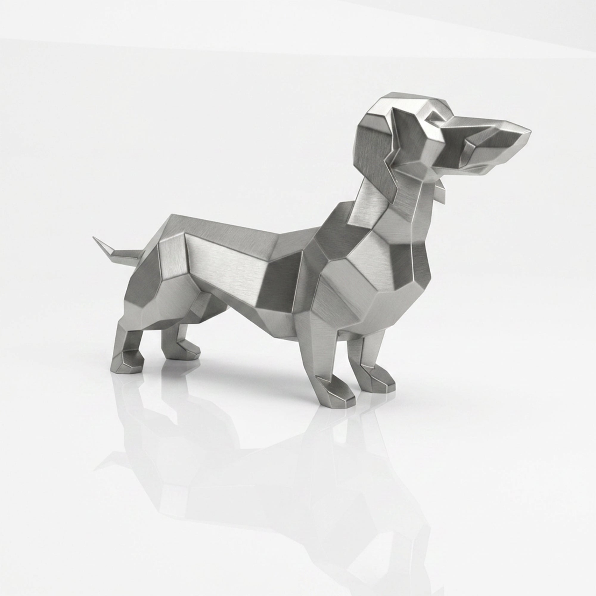 Grande Sculpture Teckel Facettée - Sculpture Origami