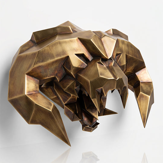 Sculpture Tête Balrog Facettée - Sculpture Origami