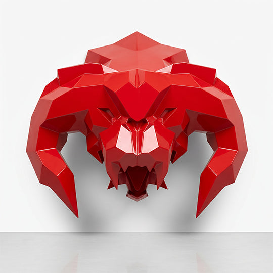 Sculpture Tête Balrog Facettée - Sculpture Origami