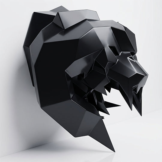 Sculpture Tête Balrog Facettée - Sculpture Origami