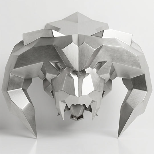 Sculpture Tête Balrog Facettée - Sculpture Origami