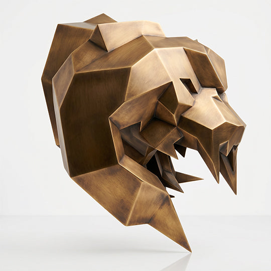 Sculpture Tête Balrog Facettée - Sculpture Origami