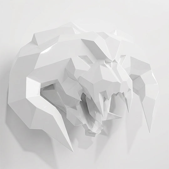 Sculpture Tête Balrog Facettée - Sculpture Origami