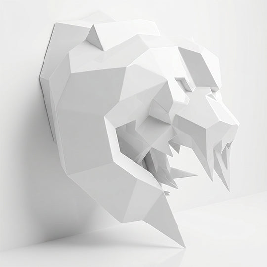 Sculpture Tête Balrog Facettée - Sculpture Origami
